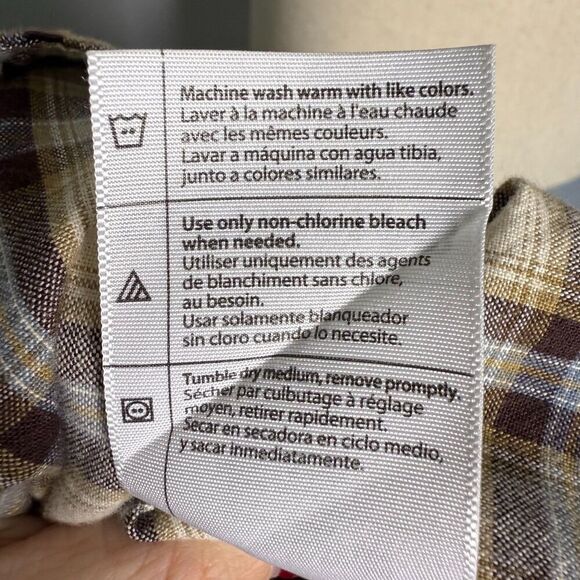 Carhartt Relaxed Fit Men's Long Sleeve Button Down, Brown Plaid, Size M, 2/$50 - Picture 10 of 12